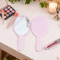 Zonyin New Plastic HandHeld Mirror Custom Logo Oval Shaped Makeup Mirror Large Size Travel Cosmetic Mirror for Promotion