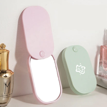 Zonyin HD Recyclable Plastic Small Makeup Mirror Portable Square Rounded Flip Pocket Mirror With Customized Logo