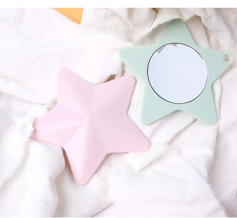 Zonyin Star Shape Mini Handheld Small Vanity Mirror Personalized Logo Wholesale Makeup Cosmetic Mirror Promotion