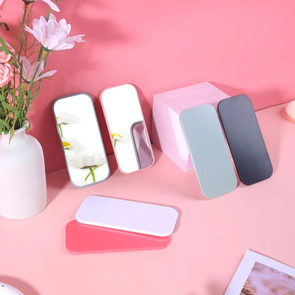 Zonyin Wholesale Promotion Portable Handheld Square Cosmetic Makeup Mirror Plastic+Glass Travel Pocket Personalized Small Mirror