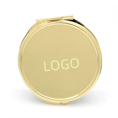 Zonyin Wholesale Portable Double-Sided Round Pocket Mirror Custom Logo Metal Frame Compact Purse Small Makeup Mirror for Travel