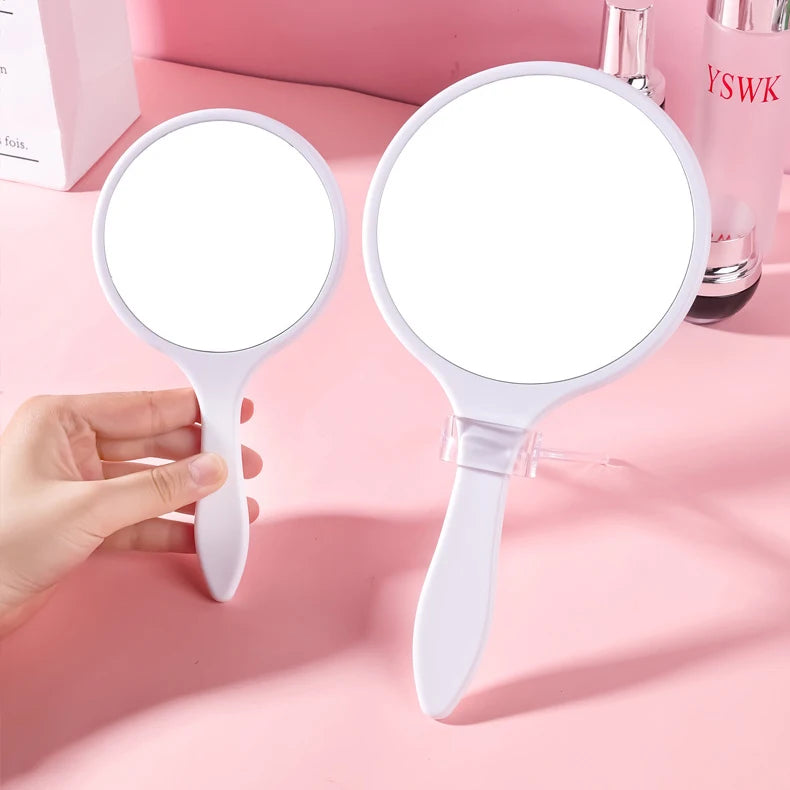 Zonyin Custom Round Design Handheld Vanity Mirror Cosmetic Hand Held Makeup Mirror Handy Mirror With Handle