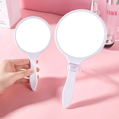 Zonyin Custom Round Design Handheld Vanity Mirror Cosmetic Hand Held Makeup Mirror Handy Mirror With Handle