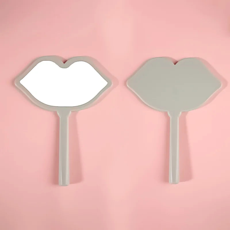 Zonyin Handheld Cosmetic Mirror Cheap Wholesale Small Lip Shaped ABS Plastic Portable Pocket Travel Makeup Mirror Personalized