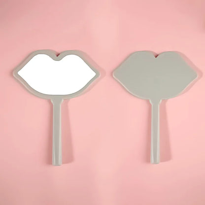 Zonyin Handheld Cosmetic Mirror Cheap Wholesale Small Lip Shaped ABS Plastic Portable Pocket Travel Makeup Mirror Personalized