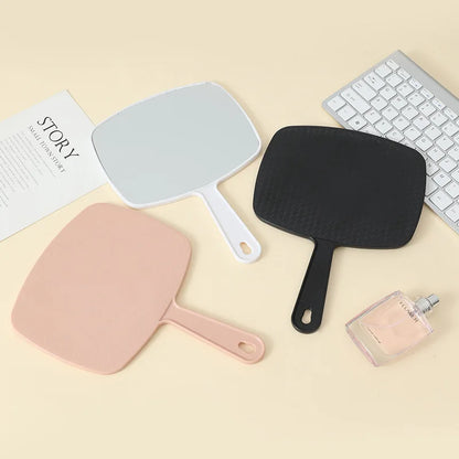 Zonyin Wholesale High Quality Custom Logo Salon Handheld Cosmetic Mirror Large ABS Plastic Hand Barber Hair Care Makeup Mirror