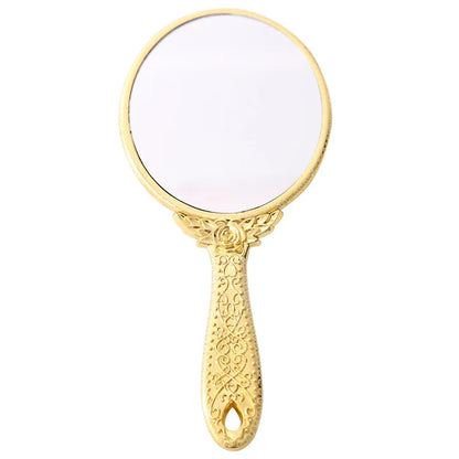 Zonyin Wholesale Plastic Handheld Makeup Mirror Oval Retro Travel Cosmetic Mirror with Portable Hand Held Mirror for Women Girls