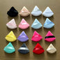 Zonyin Top Selling 2Pcs Black White Large Triangle Powder Puff Ultra Soft Velour Face Body Loose Powder Puff With Plastic Box