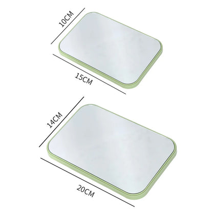 Zonyin Abs Plastic Desktop Rotatable Foldable Cosmetic Mirror Square HD Glass Princess Tabletop Makeup Mirror With Hanging Hole