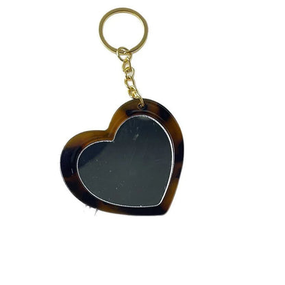 Zonyin New Design Acetate Mini Love Makeup Mirror and Comb KeyChain Heart-Shape Cute Cosmetic Mirror With Schoolbag Accessories