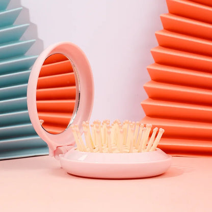 Zonyin Custom Logo Hot Sell Mini Plastic Folding Cosmetic Mirror Portable Comb Pocket Travel Mirror Mini Makeup Mirror for Girls
