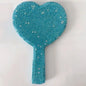 Zonyin Plastic Heart Diamond Handheld Makeup Mirror Portable Cosmetic Mirror with Handle Hand Mirror for Women and Girls