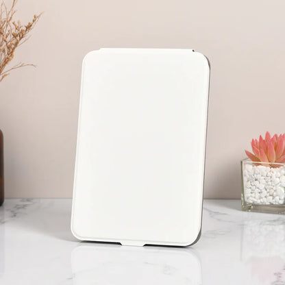 Zonyin High Quality Folding LED Makeup Desktop Mirror USB Rechargeable Pu Leather Portable Travel Standing Mirror with Led Light