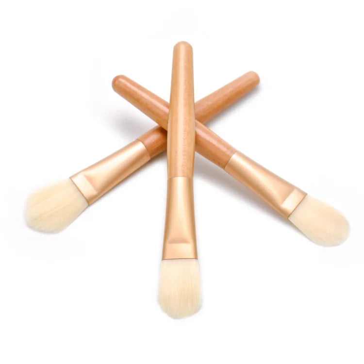 Zonyin Wholesale Customized Logo Wooden Foundation Face Facial Mask Brush BB Cream Mask Cosmetic Makeup Brush