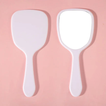Zonyin Wholesale Cute Portable Hand Held Cosmetic Mirror Custom Logo Product Plastic Handheld Small Makeup Mirror for Beauty