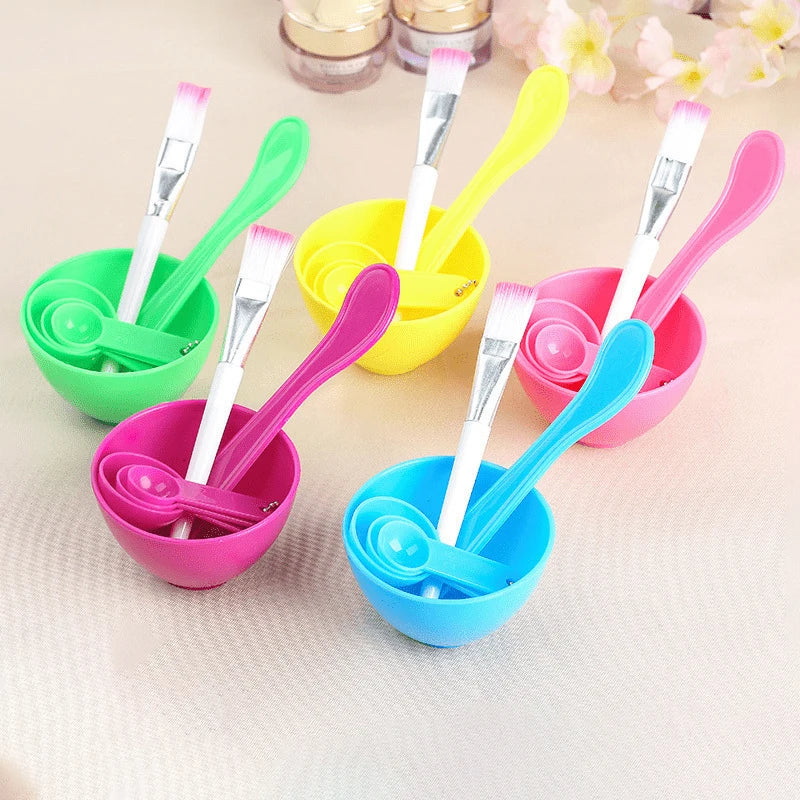Zonyin Plastic Mask Bowl Set Beauty Tools 4 in 1 Facial Mask Mixing Bowl Hot Products Face Mask Mixing Bowl With Brush
