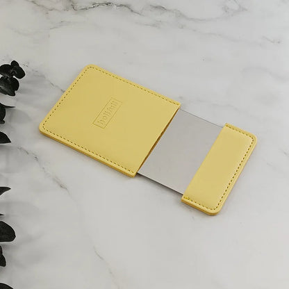 Zonyin Custom Personalized Logo High Quality White Rectangle Pu Leather Pocket Mirror Small Travel Makeup Mirror with Pu Bag