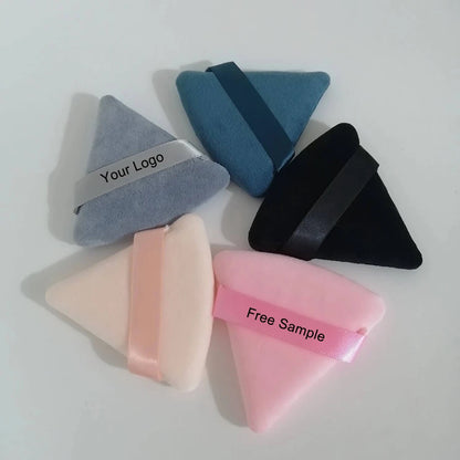 Zonyin Hot Selling Face Soft Velour Makeup Puff Big Equilateral Triangle Powder Puff for Loose Powder Body Powder