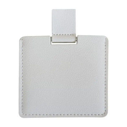 Zonyin High Quality Pink Square Shape Pocket Mirror Engraved Logo Small Pu Leather Metal Travel Cosmetic Makeup Mirror for Women