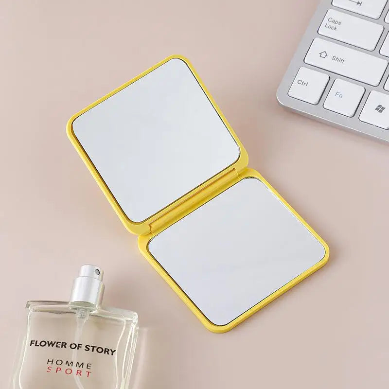Zonyin Custom Logo Double Sided Square Small Mirror Portable Folding Travel Compact Makeup Pocket Mirror for Girl Women Gifts