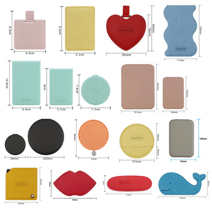 Zonyin Wholesale Cheap Gold Round Pull-out Makeup Pocket Mirror Private Label Pu Leather Metal Mirror for Travel