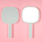 Zonyin Custom Logo Plastic Square Salon Barber Makeup Mirrors Portable Private Label Handheld Mirror With Handle