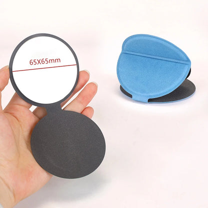 Zonyin Factory Price PU Leather Round Stainless Steel Makeup Mirror Multifunction Portable Foldable Purse Mirror for Promotion