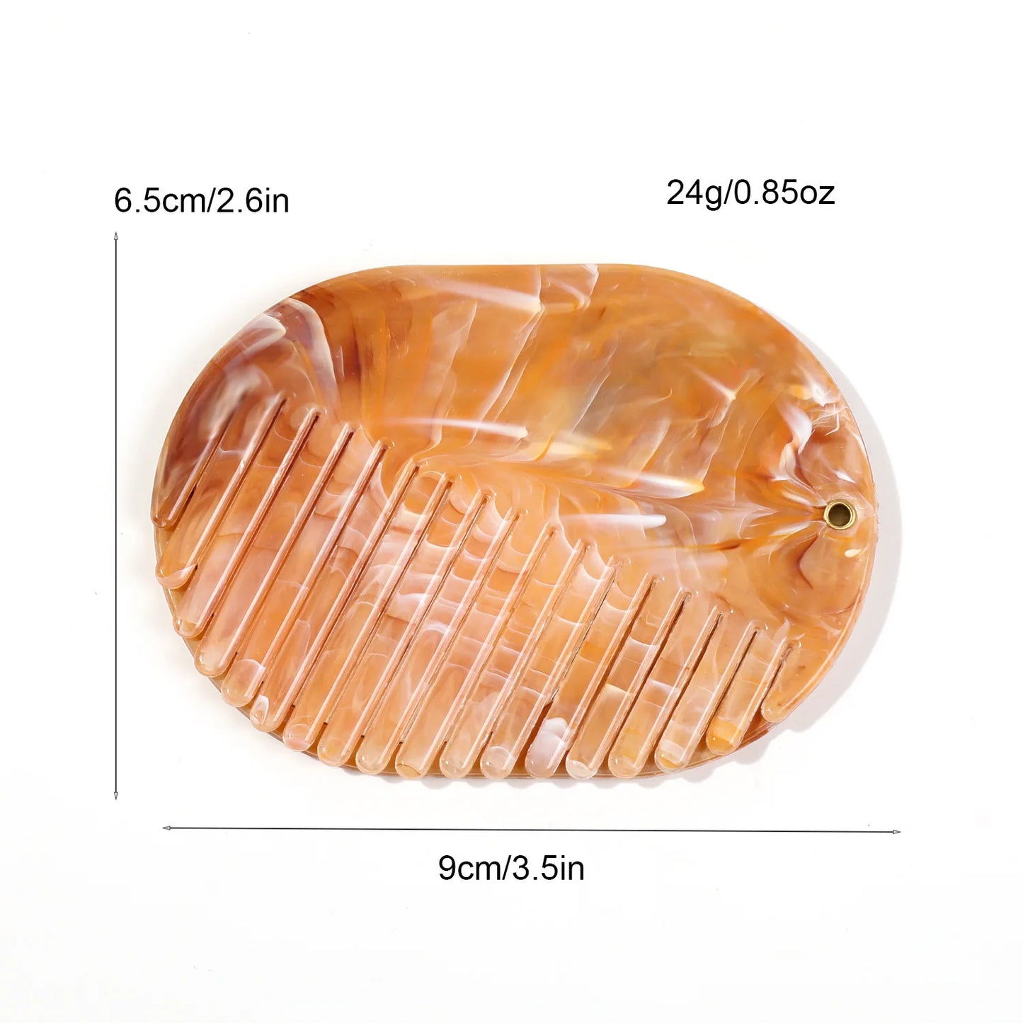 Zonyin Portable Oval Marble Makeup Mirror with Comb Foldable Rotating Cosmetic Pocket Mirror Hairbrush Combo Travel Mini Purse