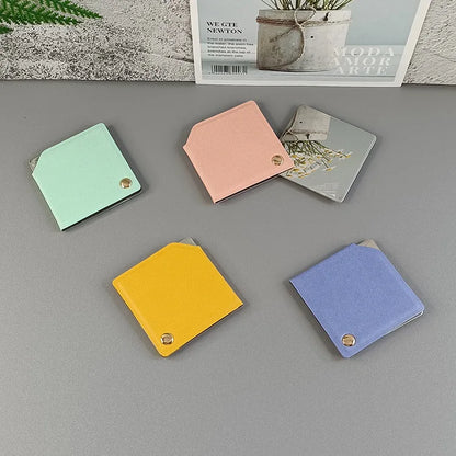 Zonyin Wholesale Square Yellow Rotatable Compact Mirror Custom Logo Pu Leather Cosmetic Mirror Pocket Mirror for Make up