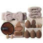 20pcs/set Wholesale Dual-Sided Soft Puffs Reusable Cosmetic Wrist Straps Facial Cleansing Set Washable Hair Bands Makeup Remover