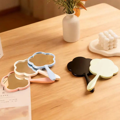 Zonyin New Arrival Flower Shape Handheld Single-Sided Makeup Mirror Plastic Travel Mirror Print Custom for Promotional