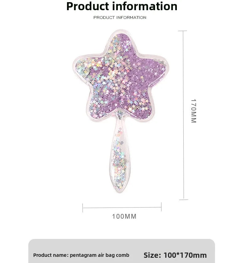 Zonyin Star-Shaped Glitter Quicksand Handheld Makeup Mirror Cute Novelty Gift Hand Mirror Portable Shiny Pocket Mirror