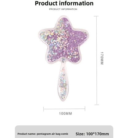 Zonyin Star-Shaped Glitter Quicksand Handheld Makeup Mirror Cute Novelty Gift Hand Mirror Portable Shiny Pocket Mirror