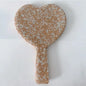 Zonyin Plastic Heart Diamond Handheld Makeup Mirror Portable Cosmetic Mirror with Handle Hand Mirror for Women and Girls