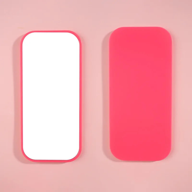 Zonyin Wholesale Promotion Portable Handheld Square Cosmetic Makeup Mirror Plastic+Glass Travel Pocket Personalized Small Mirror