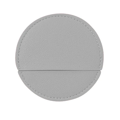 Zonyin Round Compact Stainless Steel Makeup Mirror Customized Logo Mini PU Leather Hand Pocket Cosmetic Mirror for Promotional