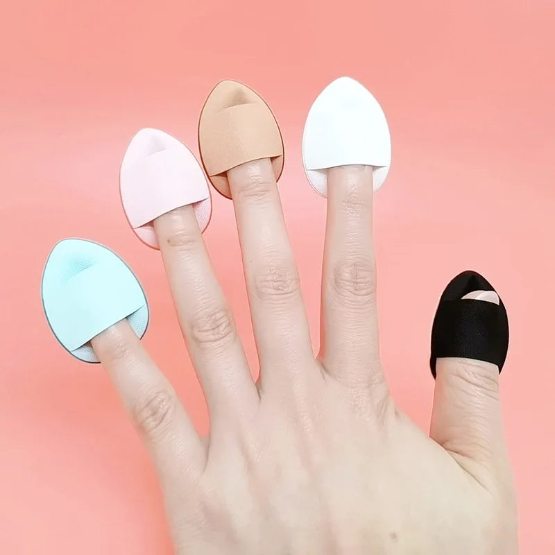 Zonyin Wholesale Cheap Mini Droplet Shaped Cosmetic Puff Small Pointed Finger Foundation Powder Puff for Make up