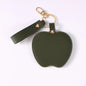 Zonyin Unique Christmas Gifts Red Apple-Shaped Pocket Mirror Foldable Pink Pu Leather Small Makeup Keychain Mirror for Women