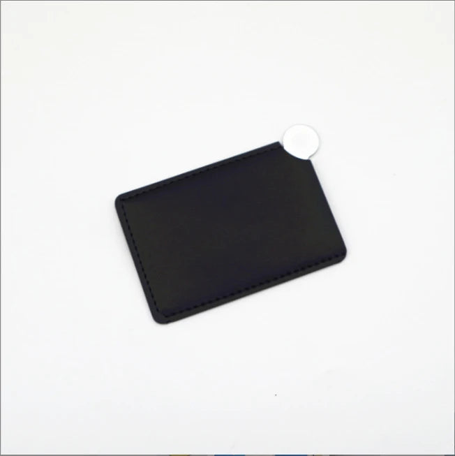 Zonyin Portable HD Single Personalized Stainless Steel Small Metal Makeup Mirror Customized Logo Gold Pu Leather Compact