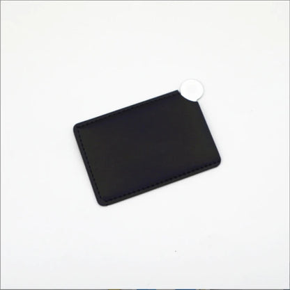 Zonyin Portable HD Single Personalized Stainless Steel Small Metal Makeup Mirror Customized Logo Gold Pu Leather Compact