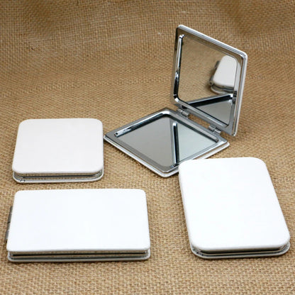 Zonyin Wholesale Hand Mirror Square Cosmetic Makeup Vanity Mirror Double Side Folding Pocket Heart Design Compact Mirror Custom