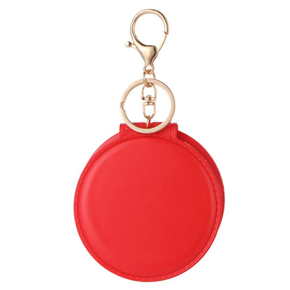 Zonyin Travel Round Compact Pocket Mirror Pink Promotion Cheap Custom Logo Hand Portable Folding Cosmetic Mirror for Keychain