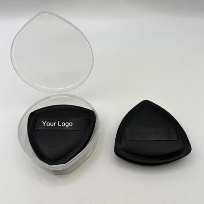 Zonyin Custom Makeup Sponge Puff Super Soft Pu Leather Cosmetic Puff Sponge Black Color Foundation Powder Makeup Puff With Box