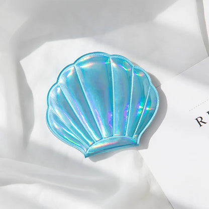 Zonyin Trendy Shell-Shaped Folding Double Sided Magnifying Travel Wholesale Beauty Cosmetic Mini Compact Pocket Mirror for Women