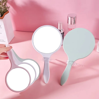 Zonyin Custom Round Design Handheld Vanity Mirror Cosmetic Hand Held Makeup Mirror Handy Mirror With Handle