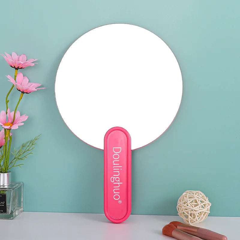 Zonyin Custom Logo Handheld Makeup Mirror Portable Large Plastic Frameless Travel Cosmetic Mirror Personalized Wholesale