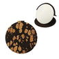Zonyin Cork Coffee Grounds Foldable Travel Makeup Mirror Stainless Steel Compact Pocket Mirror With Coffee Flavor for Promotion