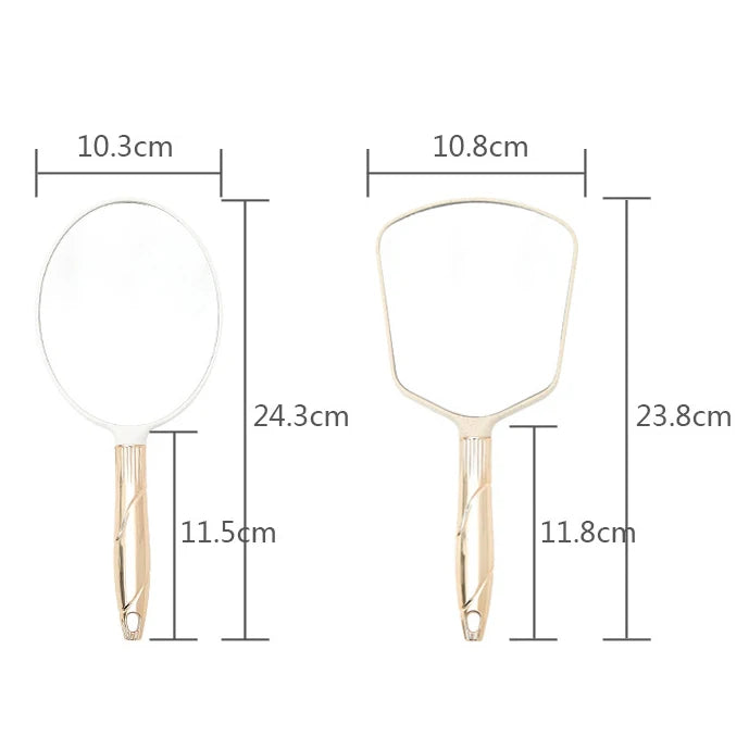Zonyin Wholesale Custom Vintage Plastic Square Oval Hand Held Makeup Mirror European Retro Handheld Portable Cosmetic Mirror