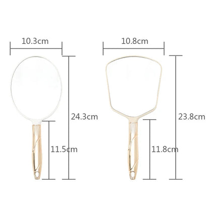 Zonyin Wholesale Custom Vintage Plastic Square Oval Hand Held Makeup Mirror European Retro Handheld Portable Cosmetic Mirror
