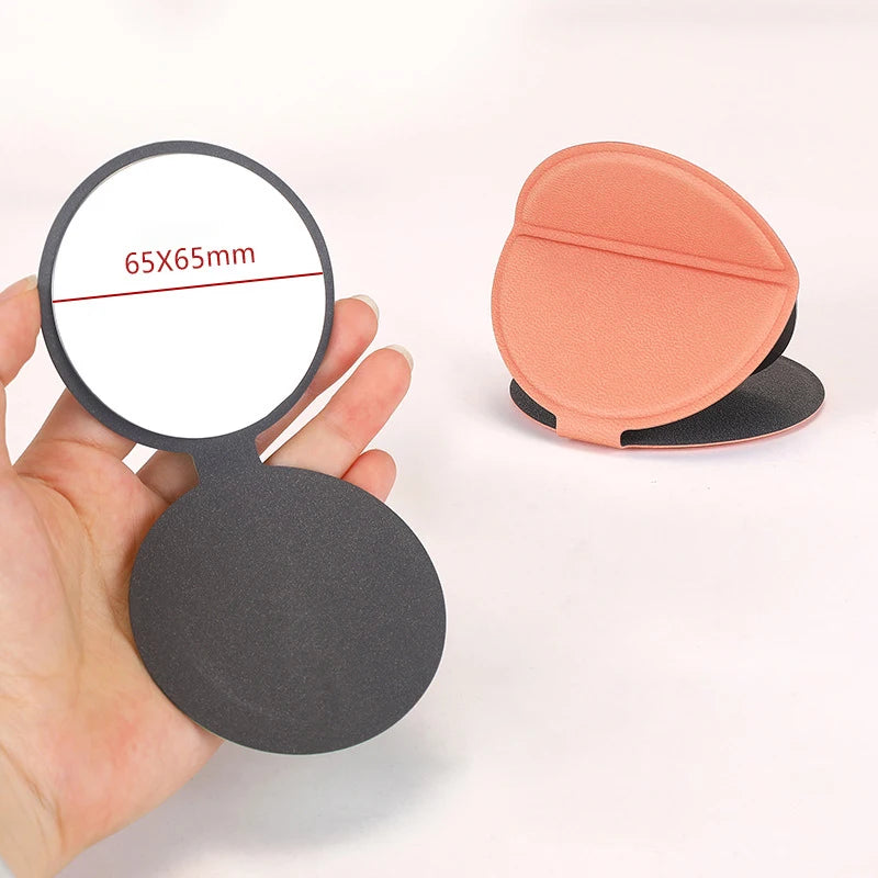 Zonyin Factory Price PU Leather Round Stainless Steel Makeup Mirror Multifunction Portable Foldable Purse Mirror for Promotion
